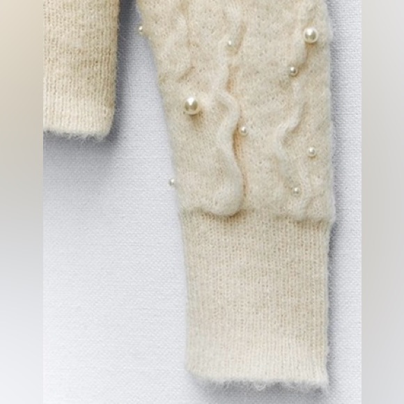 ZARA BLOGGERS’ FAVORITE PEARL TEXTURED KNIT CARDIGAN - Picture 10 of 12